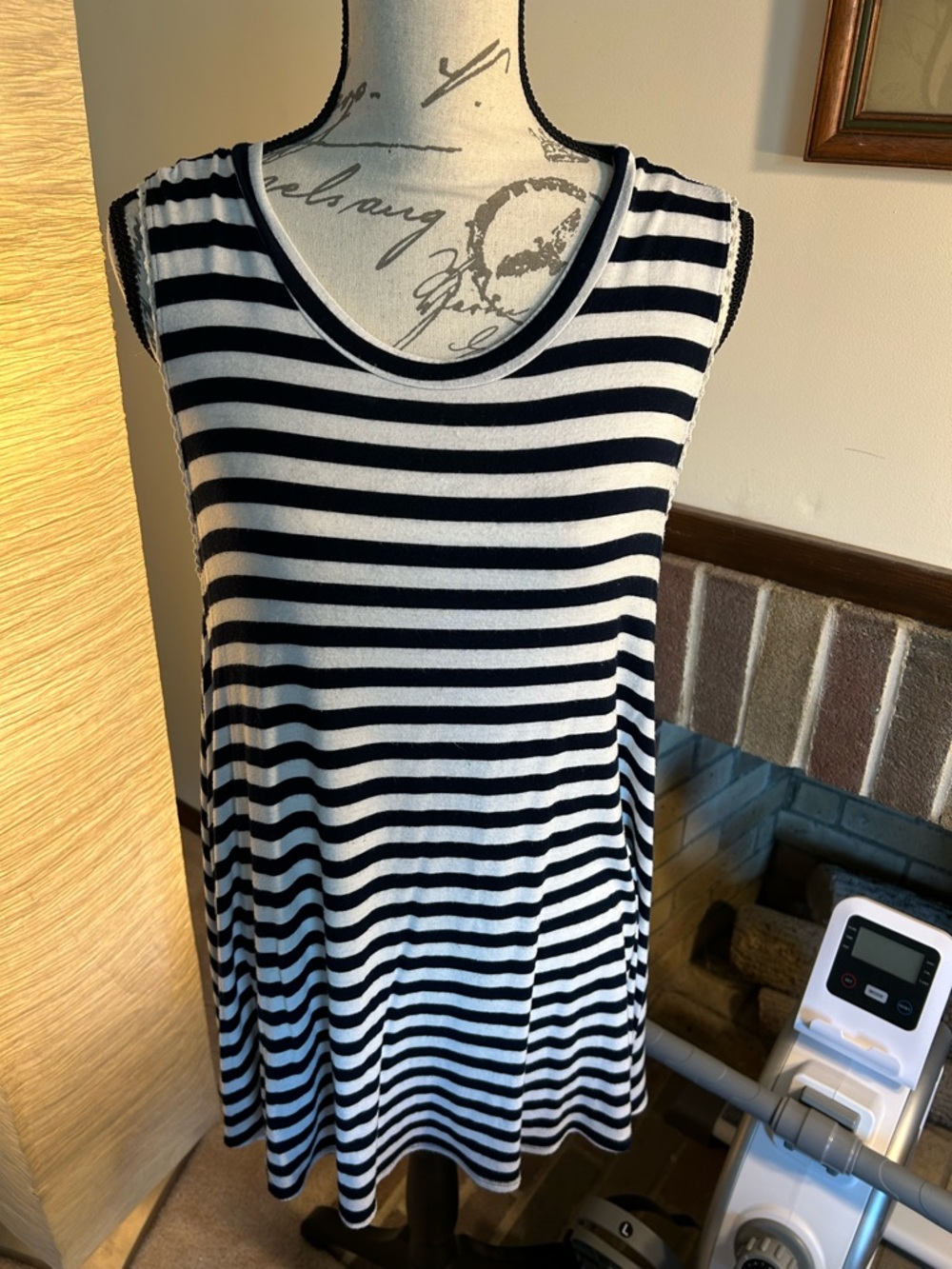Altar'd State Navy & White Striped Sleeveless Tank